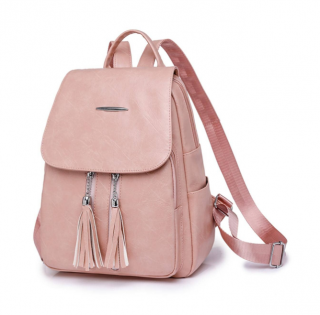 Elegantní růžový batoh s třásněmi Barva: Růžová