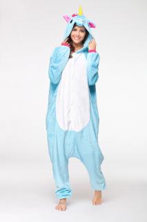 Kigurumi overal Jednorožec modrý Barva: Modrá, Velikost: S 150-160 cm