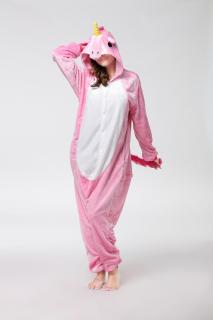 Kigurumi overal Jednorožec růžový Barva: Růžová, Velikost: L 170 - 180 cm