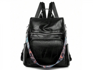Kožený batoh 2v1 Barva: Černá