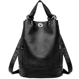 Luxusní dámský elegantní kožený batoh 2v1 Barva: Černá