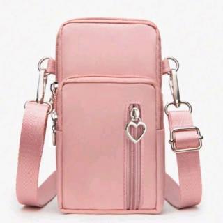 Malá dámská crossbody kabelka na mobil Barva: Růžová