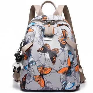 Originální dámský batoh s motýlky Barva: Šedá