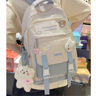 Školní batoh s medvídkem Barva: Bílá