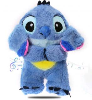 Uklidňující plyšová hračka Stitch s hudbou a světlem pro děti na spaní Barva: Modrá