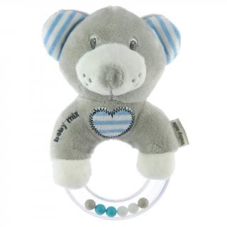 BABY MIX plyšové chrastítko medvěd modrý