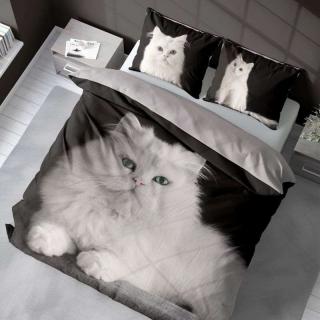 DETEXPOL Francouzské povlečení Perská kočka  Bavlna, 220/200, 2x70/80 cm