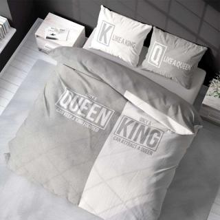 DETEXPOL Francouzské povlečení Queen King grey  Bavlna, 220/200, 2x70/80 cm