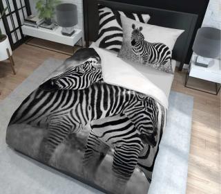 DETEXPOL Francouzské povlečení Zebra bavlna, 220/200, 2x70/80 cm