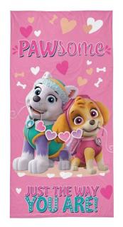 DETEXPOL Osuška Paw Patrol srdíčka 100% bavlna  70/140 cm