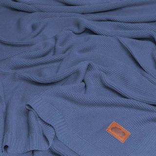DETEXPOL Pletená deka do kočárku bavlna bambus denim  Bavlna, Bambus, 80/100 cm