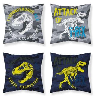 DETEXPOL Povlak na polštářek Dinosaurus T-rex svítící bavlna 40/40 cm