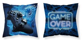 DETEXPOL Povlak na polštářek Game Over blue micro 100% Polyester 40/40 cm