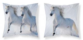 DETEXPOL Povlak na polštářek Koně white micro 100% Polyester 40/40 cm