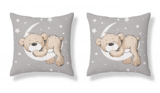 DETEXPOL Povlak na polštářek Medvídek Moon grey 100% bavlna 40/40 cm