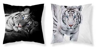 DETEXPOL Povlak na polštářek Tygr černobílá micro 100% Polyester 40/40 cm