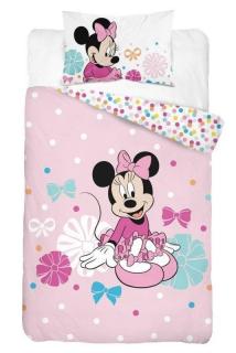 DETEXPOL Povlečení do postýlky Minnie puntíky růžová  Bavlna, 100/135, 40/60 cm