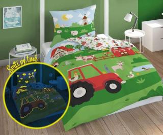 DETEXPOL Povlečení Farma red svítící 100% bavlna 140/200, 70/80 cm