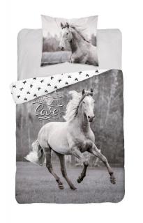 DETEXPOL Povlečení Kůň Love bavlna 140/200, 70/80 cm