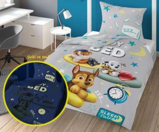 DETEXPOL Povlečení Paw Patrol sleep svítící 100% bavlna 140/200, 70/80 cm