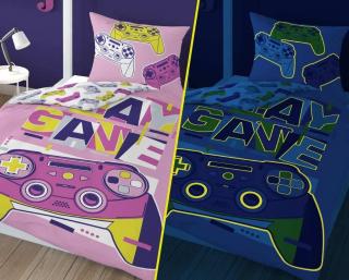 DETEXPOL Povlečení Play Game svítící  Bavlna, 140/200, 70/80 cm