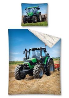 DETEXPOL Povlečení Traktor zelený 100% Bavlna, 140x200, 70x80cm