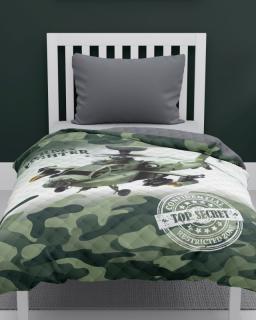 DETEXPOL Přehoz na postel Army vrtulník  Polyester, 170/210 cm