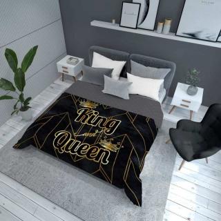 DETEXPOL Přehoz na postel King and Queen gold  Polyester, 170/210 cm