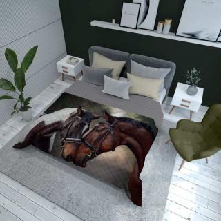 DETEXPOL Přehoz na postel Koně Love  Polyester, 170/210 cm