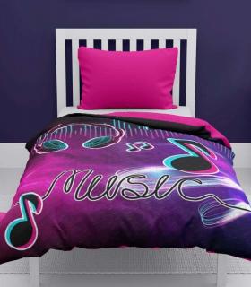 DETEXPOL Přehoz na postel Music Noty polyester 170/210 cm