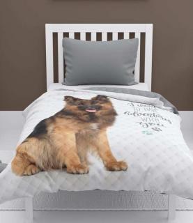 DETEXPOL Přehoz na postel Německý ovčák  Polyester, 170/210 cm