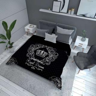 DETEXPOL Přehoz na postel Royal Dreams black polyester 170/210 cm
