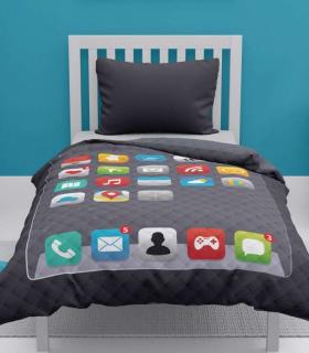DETEXPOL Přehoz na postel Telefon grey polyester 170/210 cm