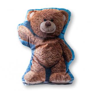 DETEXPOL Tvarovaný mikroplyšový polštářek Medvídek 100% Polyester 32x24 cm