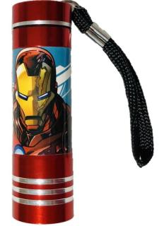 EUROSWAN Dětská hliníková LED baterka Avengers red