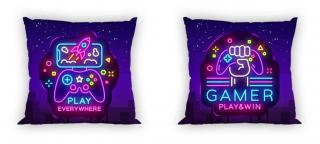 FARO Povlak na polštářek Gamer Neon bavlna 40/40 cm