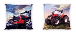 FARO Povlak na polštářek Traktor červený bavlna 40/40 cm