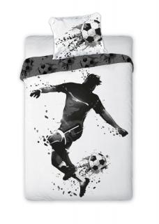 FARO Povlečení Fotbalista černobílé bavlna 140/200, 70/90 cm