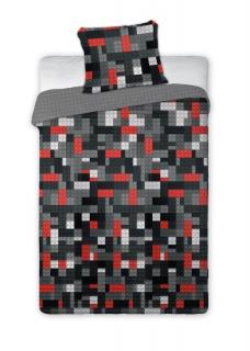 FARO Povlečení Kostky grey bavlna 140/200, 70/90 cm