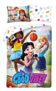 HALANTEX Povlečení Lego Friends Good Vibes 100% Bavlna 140/200, 70/90 cm