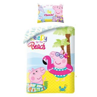 HALANTEX Povlečení ve vaku Peppa Pig pláž 100% bavlna 140/200, 70/90 cm