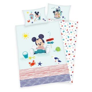 HERDING FLANEL BIO Povlečení do postýlky Mickey baby Bio Bavlna Flanel 100/135, 40/60 cm