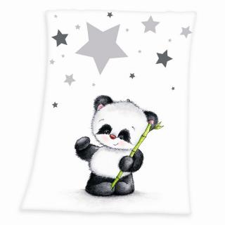 HERDING Micropolar fleece deka Panda Polyester 75x100 cm