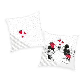 HERDING Polštářek Mickey a Minnie láska velur polyester - Velur, 40/40 cm