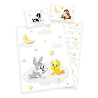 HERDING Povlečení do postýlky Looney Tunes baby Bio bavlna 100x135, 40x60