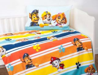 HERDING Povlečení do postýlky Paw Patrol stripe Bio bavlna 100/135