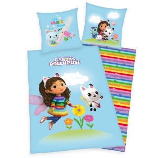 HERDING Povlečení Gábinin kouzelný domek blue 100% bavlna 140/200, 70/90 cm