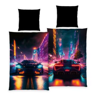 HERDING Povlečení Neon Car micro 100% Polyester - mikrovlákno 140x200, 70x90 cm