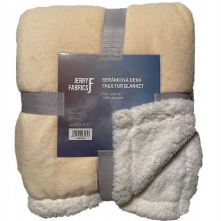 JERRY FABRICS Deka microflanel super soft s beránkem světle béžová 100% polyester 150/200