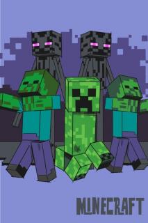 JERRY FABRICS Fleece deka Minecraft Mobs coming for you  Polyester 100x150 cm